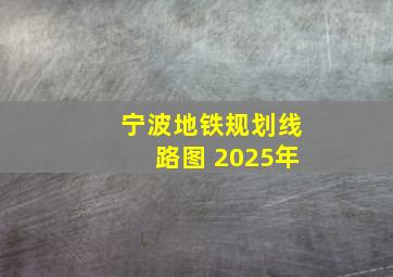 宁波地铁规划线路图 2025年